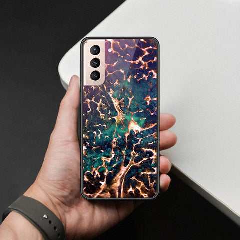 Samsung Galaxy S21 5G Cover - Colorful Marble Series - HQ Ultra Shine Premium Infinity Glass Soft Silicon Borders Case