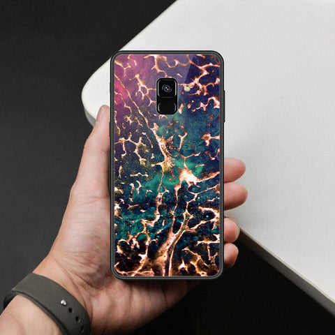 Samsung Galaxy A8 2018 Cover - Colorful Marble Series - HQ Ultra Shine Premium Infinity Glass Soft Silicon Borders Case