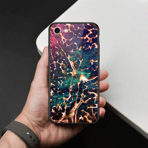 iPhone SE 2020 - Colorful Marble Series - HQ Ultra Shine Premium Infinity Glass Soft Silicon Borders Case