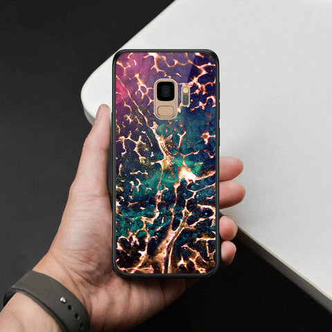 Samsung Galaxy S9 Cover - Colorful Marble Series - HQ Ultra Shine Premium Infinity Glass Soft Silicon Borders Case