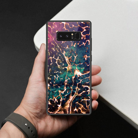 Samsung Galaxy Note 8 Cover - Colorful Marble Series - HQ Ultra Shine Premium Infinity Glass Soft Silicon Borders Case