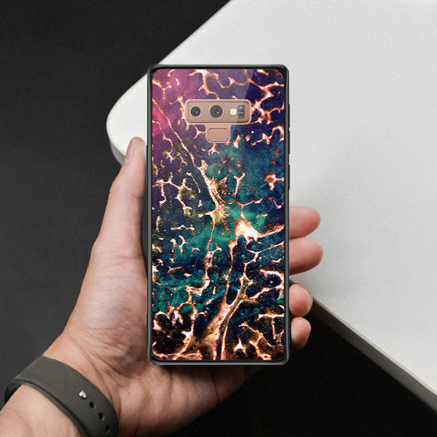 Samsung Galaxy Note 9 Cover - Colorful Marble Series - HQ Ultra Shine Premium Infinity Glass Soft Silicon Borders Case