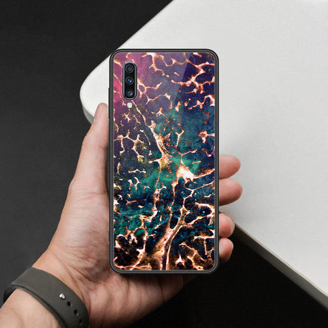 Samsung Galaxy A70s Cover - Colorful Marble Series - HQ Ultra Shine Premium Infinity Glass Soft Silicon Borders Case