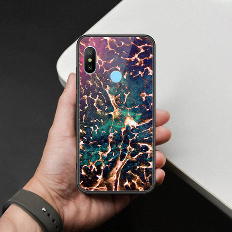 Redmi 6 Pro Cover - Colorful Marble Series - HQ Ultra Shine Premium Infinity Glass Soft Silicon Borders Case
