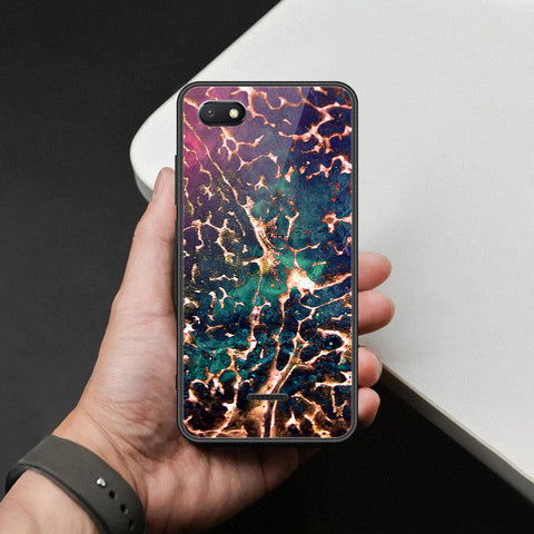Xiaomi Redmi 6A Cover - Colorful Marble Series - HQ Ultra Shine Premium Infinity Glass Soft Silicon Borders Case