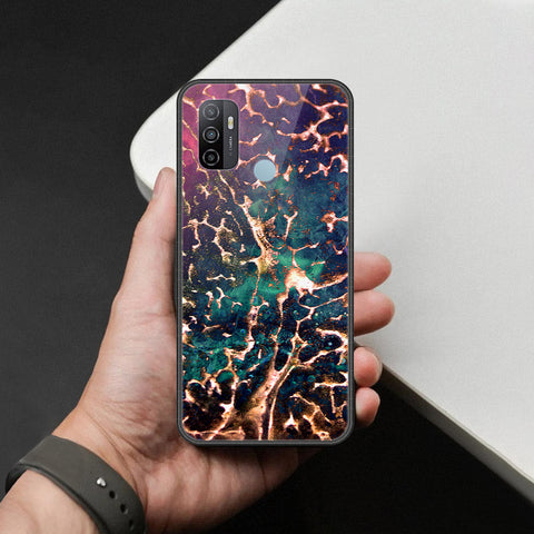 Oppo A53 Cover - Colorful Marble Series - HQ Ultra Shine Premium Infinity Glass Soft Silicon Borders Case