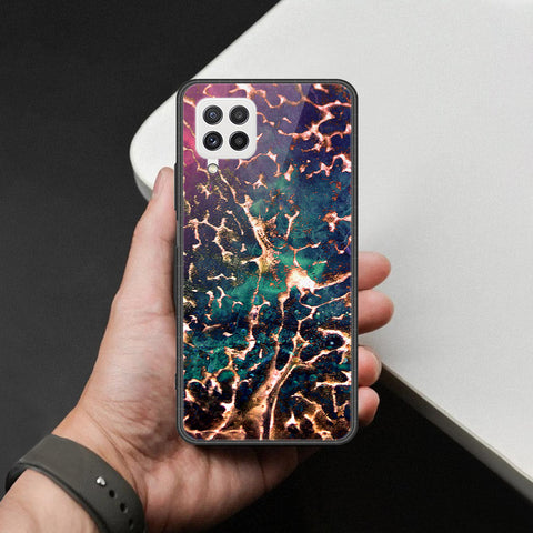 Samsung Galaxy A22 Cover - Colorful Marble Series - HQ Ultra Shine Premium Infinity Glass Soft Silicon Borders Case