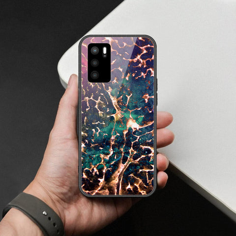Oppo A16 Cover - Colorful Marble Series - HQ Ultra Shine Premium Infinity Glass Soft Silicon Borders Case