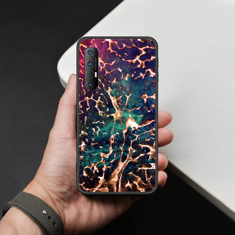 Oppo Reno 3 Pro Cover - Colorful Marble Series - HQ Ultra Shine Premium Infinity Glass Soft Silicon Borders Case