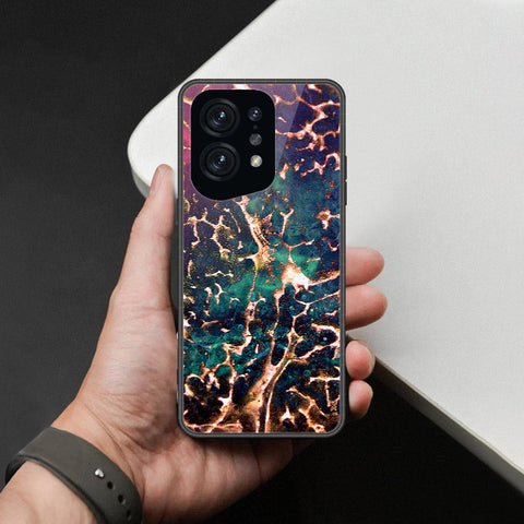 Oppo Find X5 Cover - Colorful Marble Series - HQ Ultra Shine Premium Infinity Glass Soft Silicon Borders Case