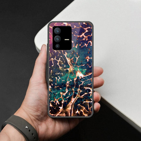 Vivo V23 5G Cover - Colorful Marble Series - HQ Ultra Shine Premium Infinity Glass Soft Silicon Borders Case