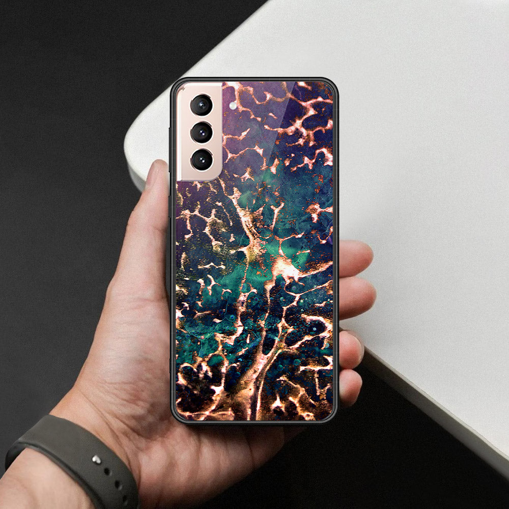 Samsung Galaxy S22 5G Cover - Colorful Marble Series - HQ Ultra Shine Premium Infinity Glass Soft Silicon Borders Case (Fast Delivery)