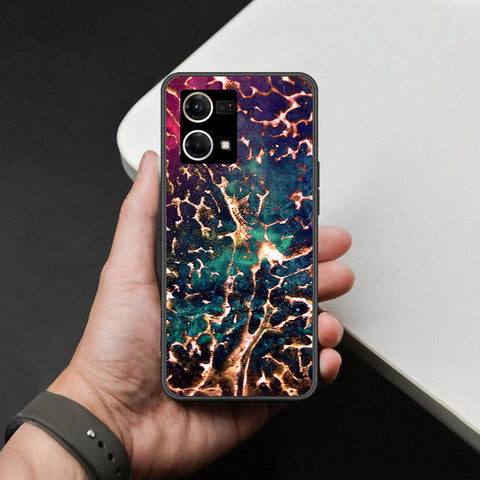 Oppo F21 Pro 4G Cover - Colorful Marble Series - HQ Ultra Shine Premium Infinity Glass Soft Silicon Borders Case