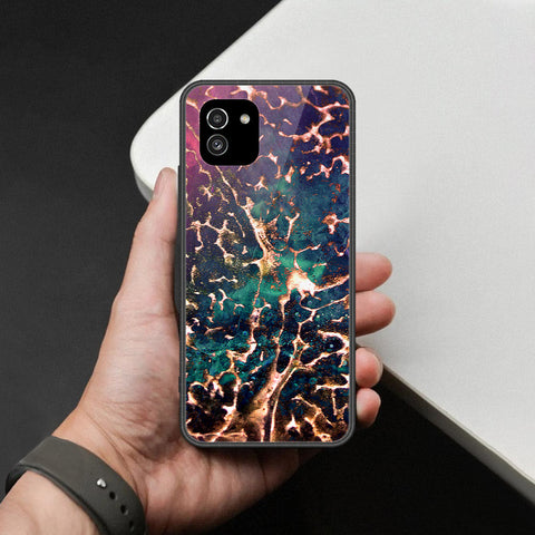 Samsung Galaxy A03 Cover - Colorful Marble Series - HQ Ultra Shine Premium Infinity Glass Soft Silicon Borders Case
