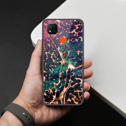 Xiaomi Redmi 9C Cover - Colorful Marble Series - HQ Ultra Shine Premium Infinity Glass Soft Silicon Borders Case