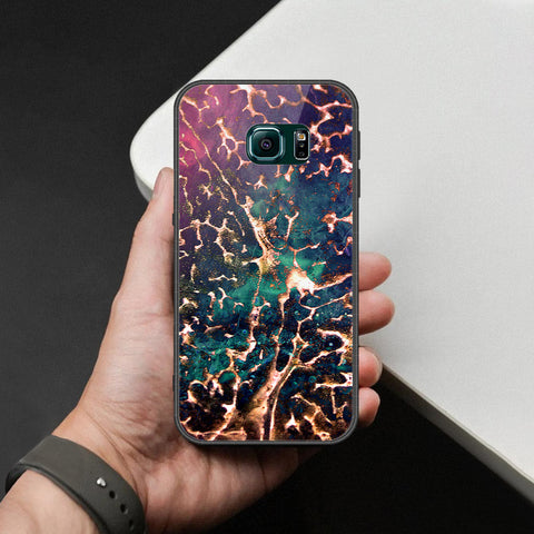 Samsung Galaxy S6 Edge Plus Cover - Colorful Marble Series - HQ Ultra Shine Premium Infinity Glass Soft Silicon Borders Case
