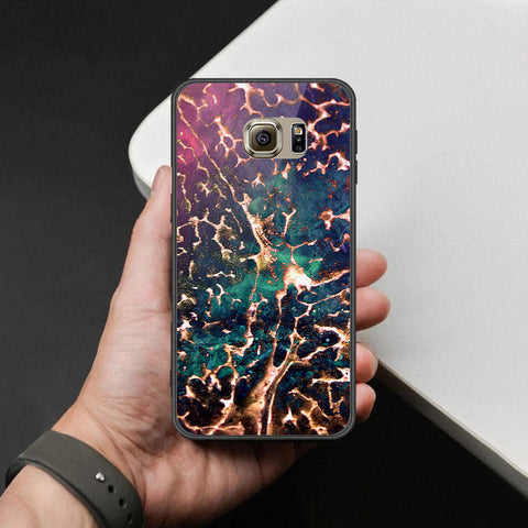 Samsung Galaxy S6 Cover - Colorful Marble Series - HQ Ultra Shine Premium Infinity Glass Soft Silicon Borders Case