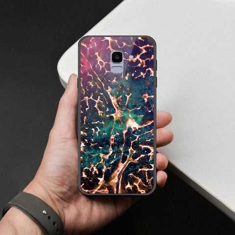 Samsung Galaxy J6 2018 Cover - Colorful Marble Series - HQ Ultra Shine Premium Infinity Glass Soft Silicon Borders Case