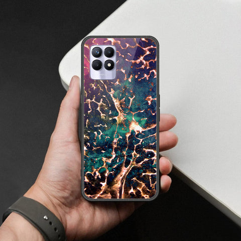 Realme 8i Cover - Colorful Marble Series - HQ Ultra Shine Premium Infinity Glass Soft Silicon Borders Case