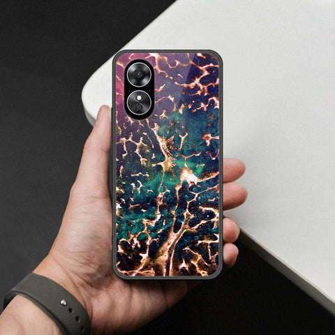 Oppo A17 Cover - Colorful Marble Series - HQ Ultra Shine Premium Infinity Glass Soft Silicon Borders Case