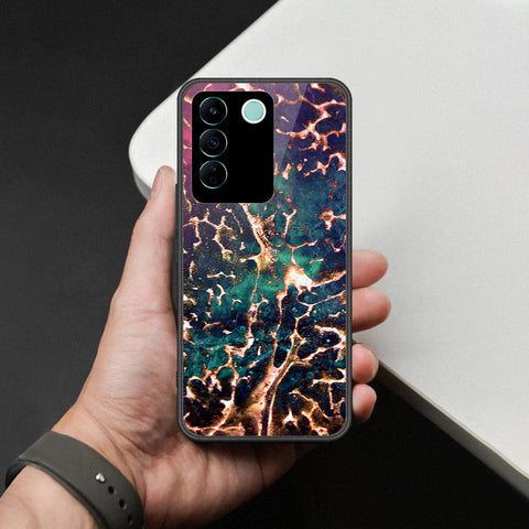 Vivo V27e Cover - Colorful Marble Series - HQ Ultra Shine Premium Infinity Glass Soft Silicon Borders Case