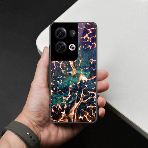 Oppo Reno 8 Pro  Cover - Colorful Marble Series - HQ Ultra Shine Premium Infinity Glass Soft Silicon Borders Case