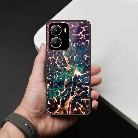 Vivo Y16 Cover - Colorful Marble Series - HQ Ultra Shine Premium Infinity Glass Soft Silicon Borders Case