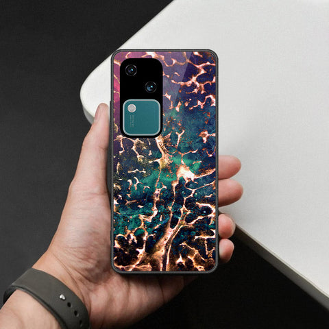 Vivo S18 Cover - Colorful Marble Series - HQ Ultra Shine Premium Infinity Glass Soft Silicon Borders Case