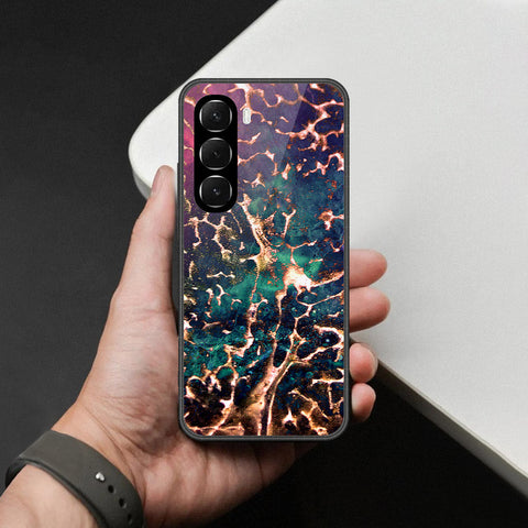 Infinix Hot 60 Cover - Colorful Marble Series - HQ Ultra Shine Premium Infinity Glass Soft Silicon Borders Case