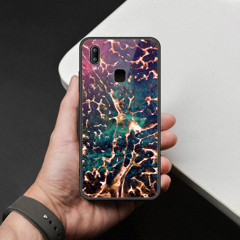Vivo Z3x Cover - Colorful Marble Series - HQ Ultra Shine Premium Infinity Glass Soft Silicon Borders Case