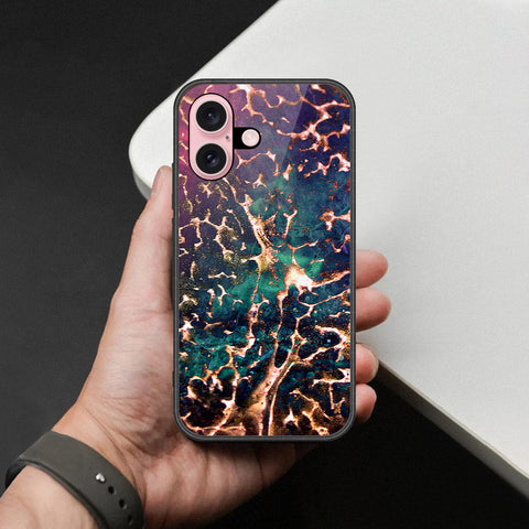 iPhone 16 - Colorful Marble Series - HQ Ultra Shine Premium Infinity Glass Soft Silicon Borders Case