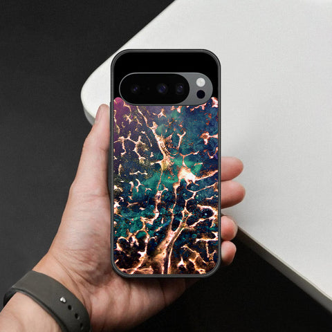 Google Pixel 9 Pro XL Cover - Colorful Marble Series - HQ Ultra Shine Premium Infinity Glass Soft Silicon Borders Case