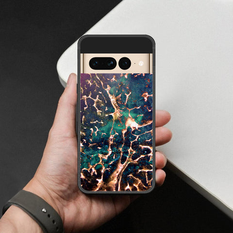 Google Pixel 7 Pro Cover - Colorful Marble Series - HQ Ultra Shine Premium Infinity Glass Soft Silicon Borders Case