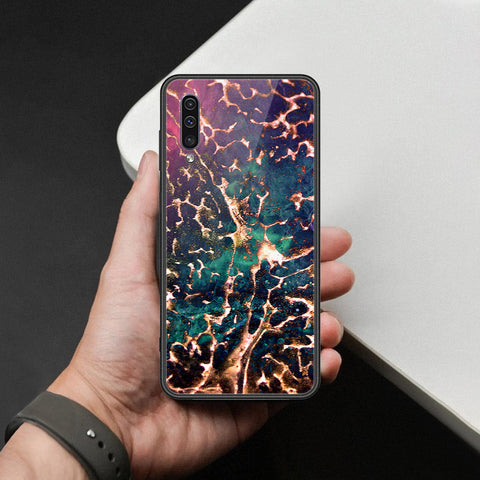 Samsung Galaxy A30s Cover - Colorful Marble Series - HQ Ultra Shine Premium Infinity Glass Soft Silicon Borders Case