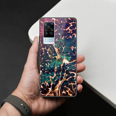 Vivo X60 Pro Cover - Colorful Marble Series - HQ Ultra Shine Premium Infinity Glass Soft Silicon Borders Case
