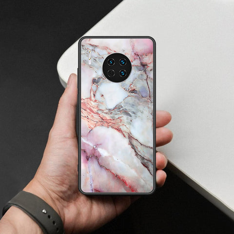 Huawei Mate 30 Cover - Colorful Marble Series - HQ Ultra Shine Premium Infinity Glass Soft Silicon Borders Case