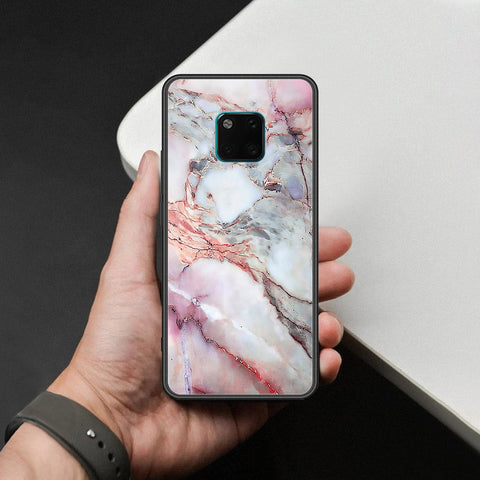 Huawei Mate 20 Pro Cover - Colorful Marble Series - HQ Ultra Shine Premium Infinity Glass Soft Silicon Borders Case