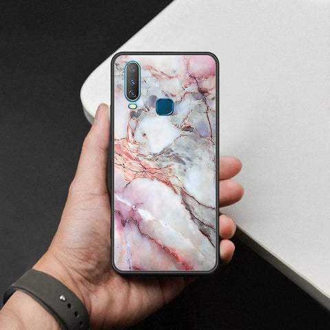Vivo Y12 Cover - Colorful Marble Series - HQ Ultra Shine Premium Infinity Glass Soft Silicon Borders Case
