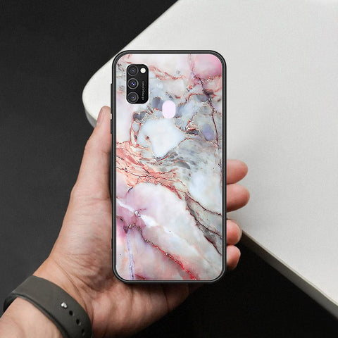 Samsung Galaxy M30s Cover - Colorful Marble Series - HQ Ultra Shine Premium Infinity Glass Soft Silicon Borders Case