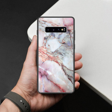 Samsung Galaxy S10 Plus Cover - Colorful Marble Series - HQ Ultra Shine Premium Infinity Glass Soft Silicon Borders Case