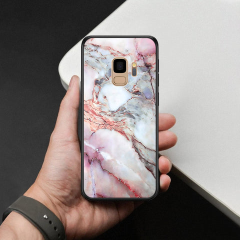 Samsung Galaxy S9 Cover - Colorful Marble Series - HQ Ultra Shine Premium Infinity Glass Soft Silicon Borders Case