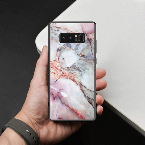 Samsung Galaxy Note 8 Cover - Colorful Marble Series - HQ Ultra Shine Premium Infinity Glass Soft Silicon Borders Case