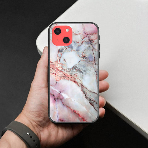 iPhone 13 Mini Cover - Colorful Marble Series - HQ Ultra Shine Premium Infinity Glass Soft Silicon Borders Case