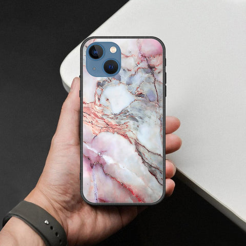 iPhone 13 Cover - Colorful Marble Series - HQ Ultra Shine Premium Infinity Glass Soft Silicon Borders Case