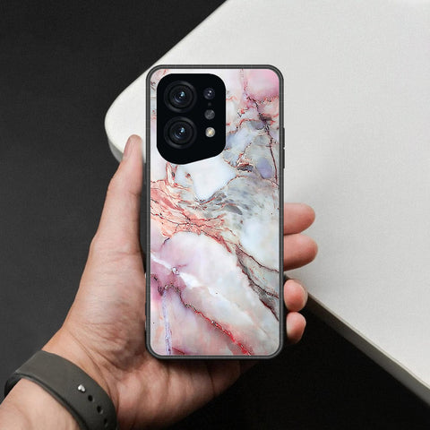 Oppo Find X5 Cover - Colorful Marble Series - HQ Ultra Shine Premium Infinity Glass Soft Silicon Borders Case