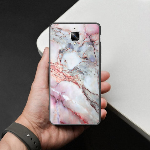 OnePlus 3 Cover - Colorful Marble Series - HQ Ultra Shine Premium Infinity Glass Soft Silicon Borders Case