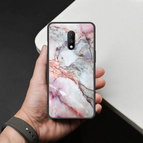 OnePlus 6T Cover - Colorful Marble Series - HQ Ultra Shine Premium Infinity Glass Soft Silicon Borders Case