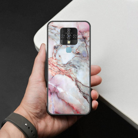 Tecno Camon 16 Cover - Colorful Marble Series - HQ Ultra Shine Premium Infinity Glass Soft Silicon Borders Case
