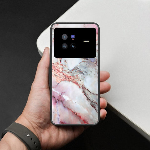 Vivo X80 Cover - Colorful Marble Series - HQ Ultra Shine Premium Infinity Glass Soft Silicon Borders Case