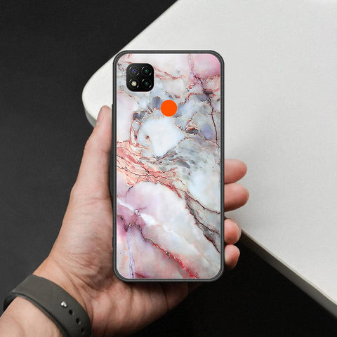 Xiaomi Redmi 9C Cover - Colorful Marble Series - HQ Ultra Shine Premium Infinity Glass Soft Silicon Borders Case